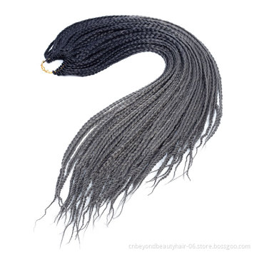 private label Ombre Box Braids Crochet Braids Hair Extensions 24inch Ombre Synthetic Pre-Braided Braiding Hair Crochet Hair